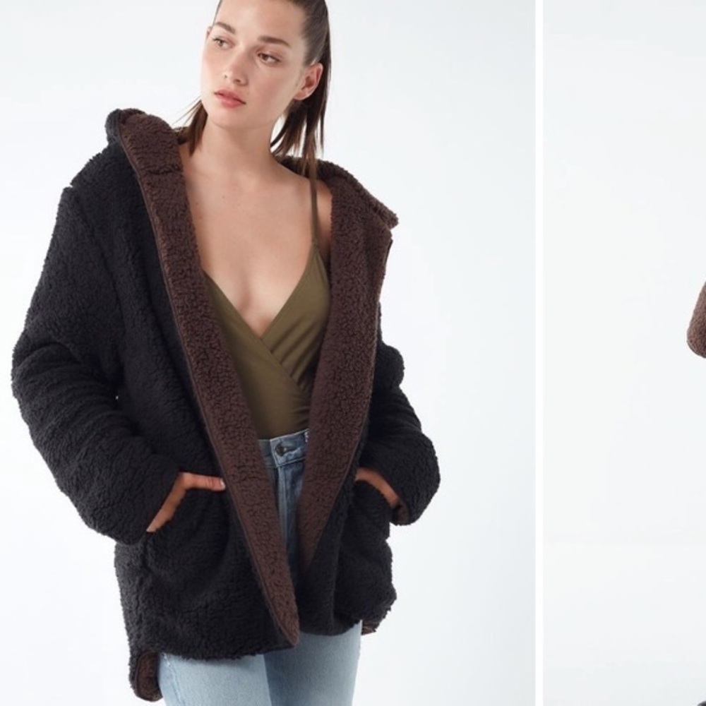 Urban Outfitters
Carmella Reversible Hooded Teddy Jacket